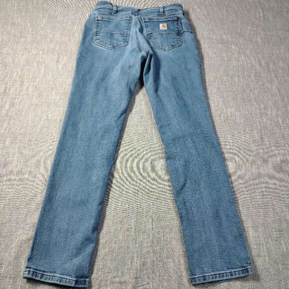 Carhartt Jeans Womens Size 4 Regular 30x30 Blue Relaxed Fit Carpenter - Picture 9 of 13